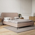 Кровать Perrino Моника 5.0 (Triniti light beige, 160х200, с декором, ножки 15 см Металлические, решетка Стандарт, без ящика)