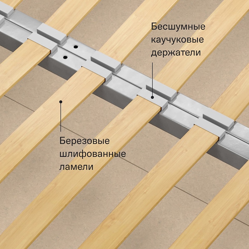 Кровать Perrino Вивьен 6.0 массивное изголовье с акцентными швами